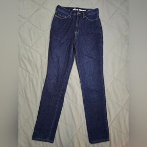 Eddie Bauer Slightly Curvy High Rise Slim Straight Fleece lined Jean Womens Sz4
